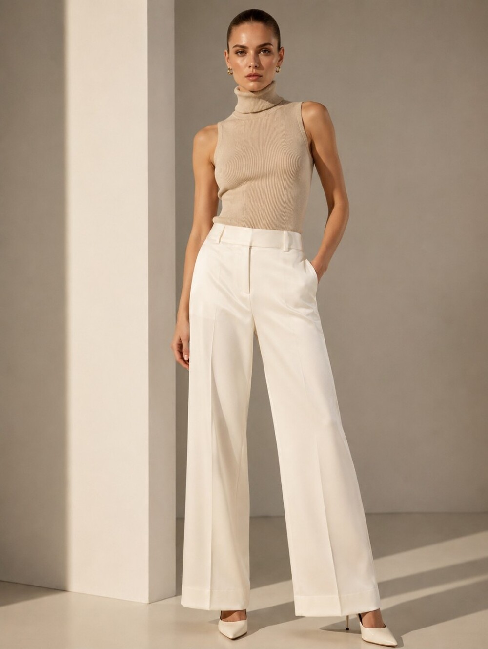 ❤️ TRINA TURK WIDE LEG SATIN PANTS / TROUSERS, 6 (28)